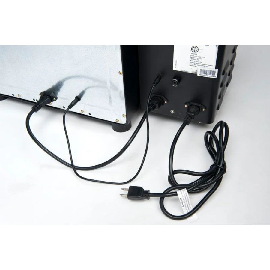 Power cord connections on the Bradley Digital 4-Rack Electric Smoker