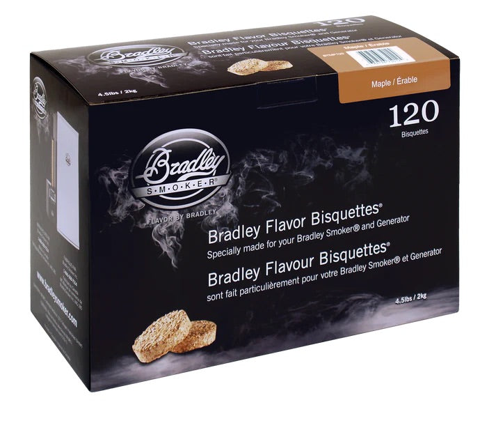 Bradley Smoker Maple Wood Bisquettes box – 120 pack