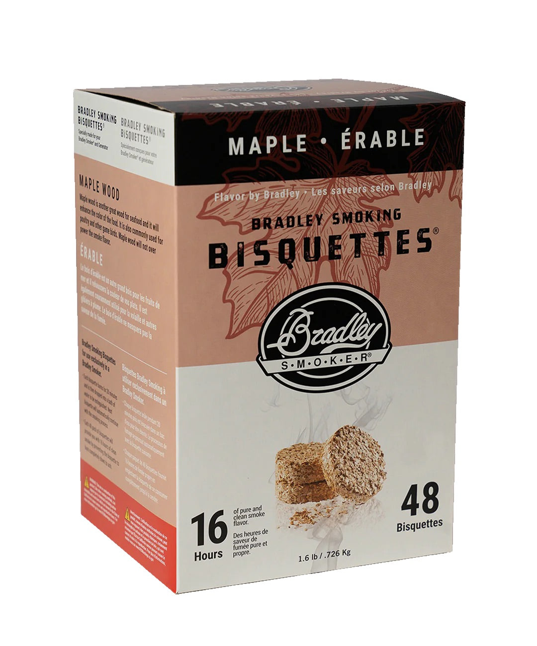 Bradley Smoker Maple Wood Bisquettes box – 48 pack