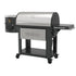 Side view of Louisiana Grills Founders Legacy 1200 Pellet Grill, highlighting its durable construction and side shelf.