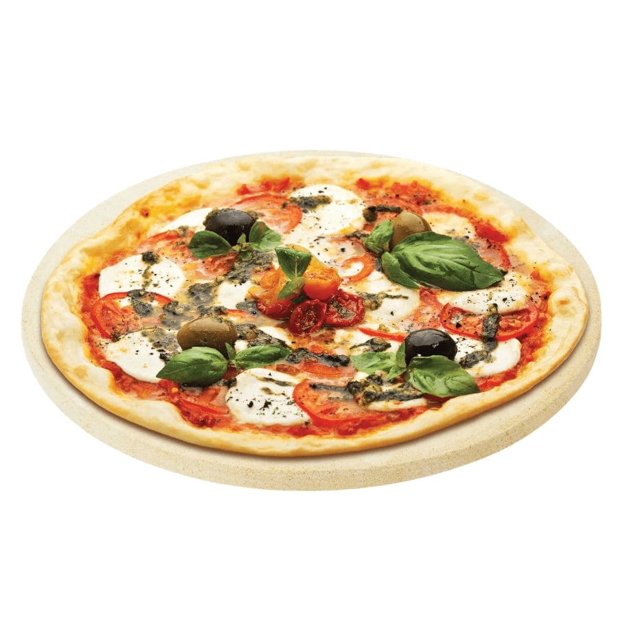 Primo Ceramic Grills Ceramic 13" Pizza & Baking Stone with a Pizza