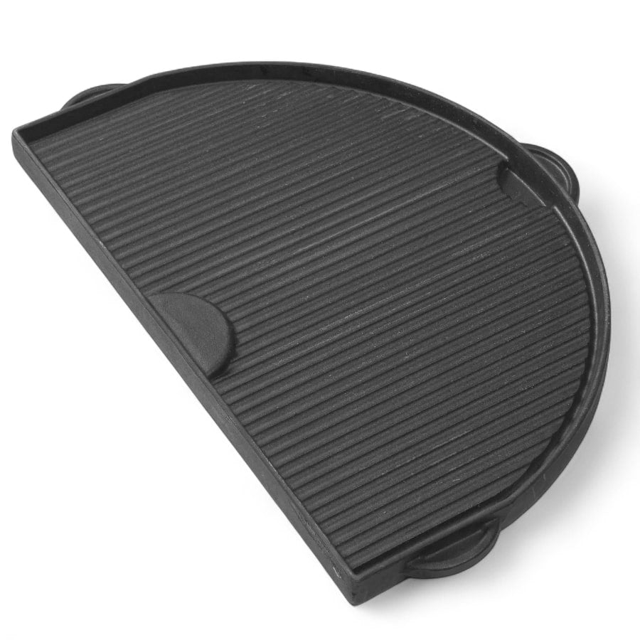 Primo Ceramic Grills Half-Moon Cast Iron Griddle Grooved Side