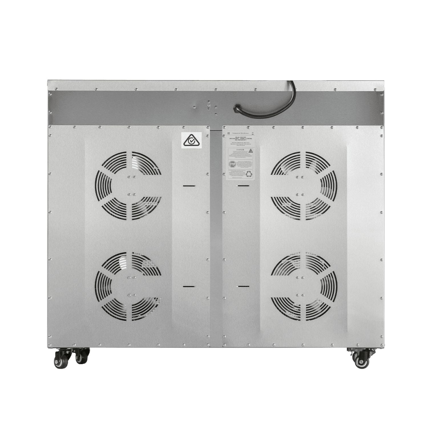 BenchFoods 32HCUDG horizontal commercial dehydrator rear view showing exhaust fan vents