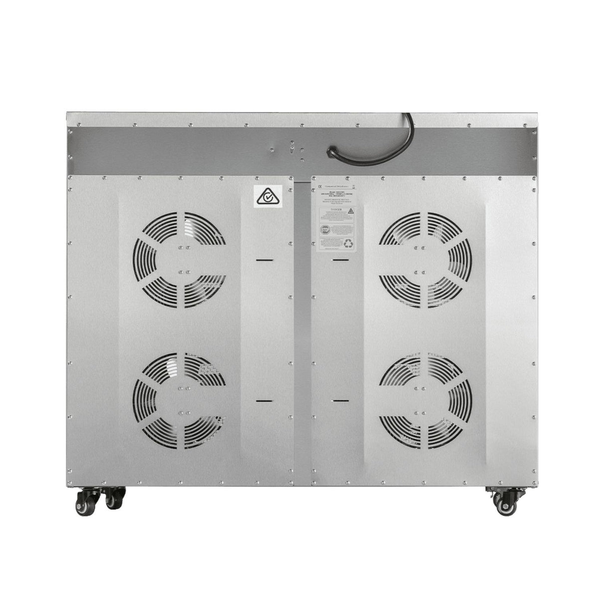BenchFoods 32HCUDG biltong bundle horizontal commercial dehydrator rear view showing exhaust fan vents