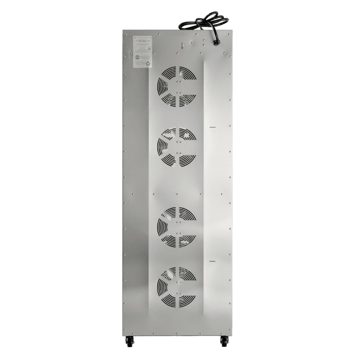 BenchFoods 32VCUDG vertical commercial dehydrator rear view showing exhaust fan vents