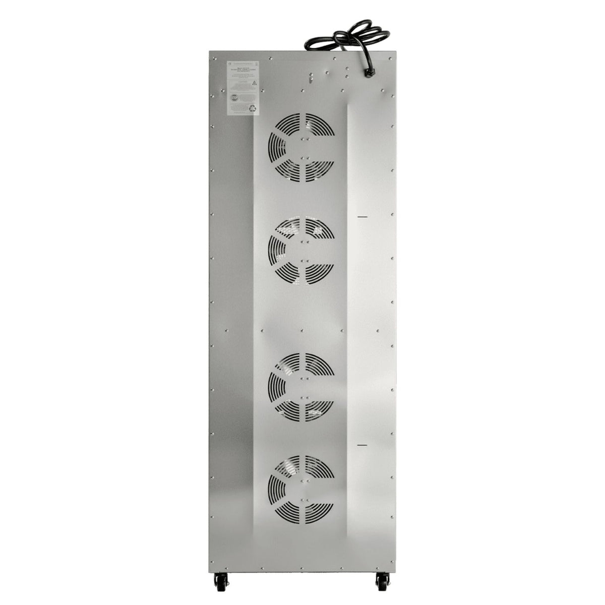 BenchFoods 32VCUDG biltong bundle vertical commercial dehydrator rear view showing exhaust fan vents