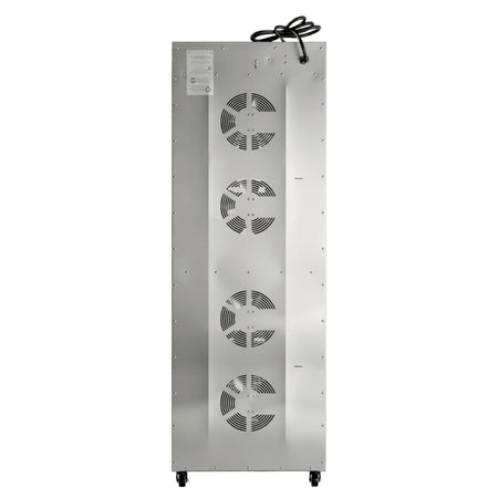 BenchFoods 32VCUDG biltong bundle vertical commercial dehydrator rear view showing exhaust fan vents