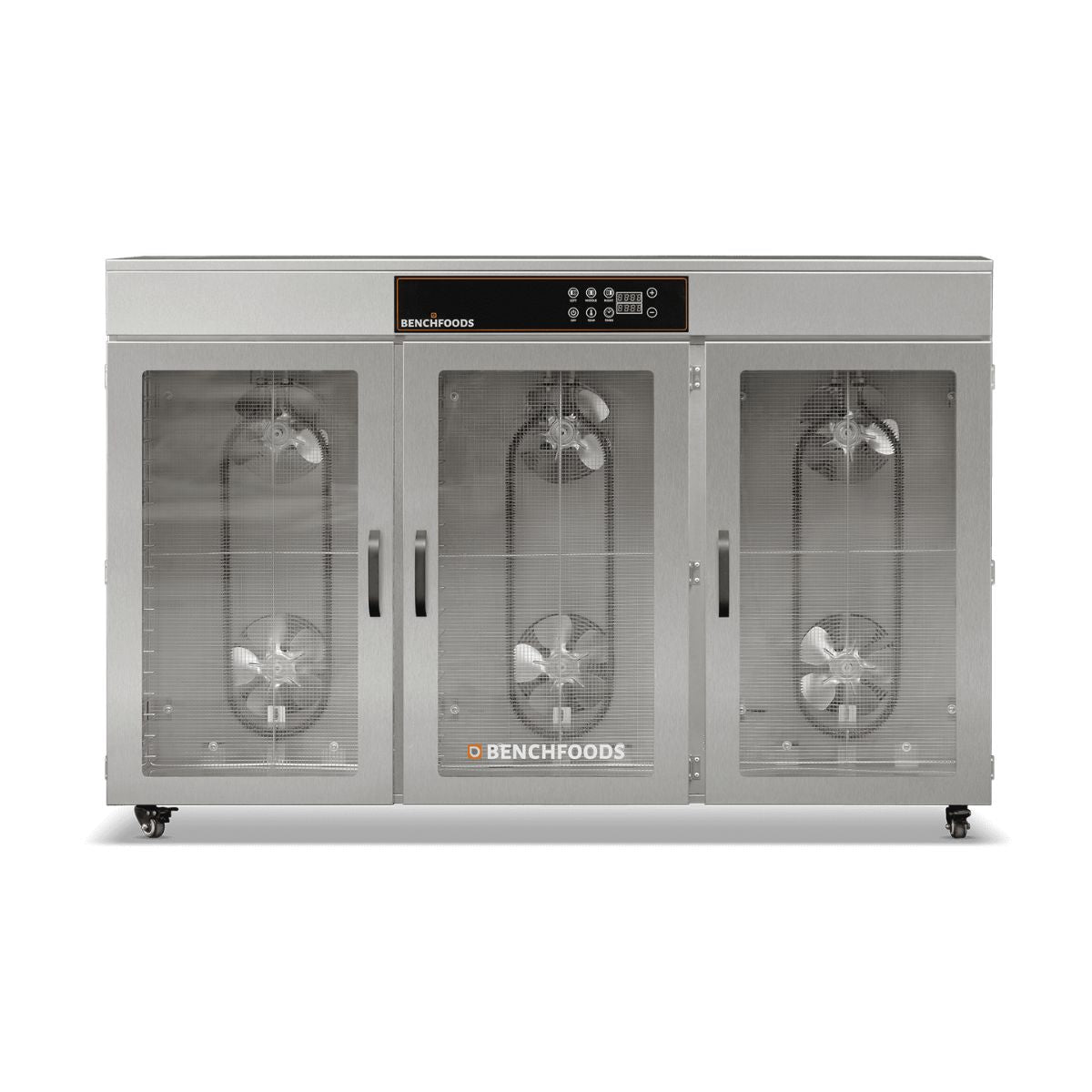 BenchFoods 60CUDG Biltong Bundle dehydrator front view showing internal fans through glass doors