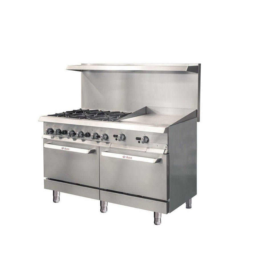 Ikon – 60" 6-Burner Gas Range with Thermostatic Griddle | IR-6B-24TG-60 - intoCooking