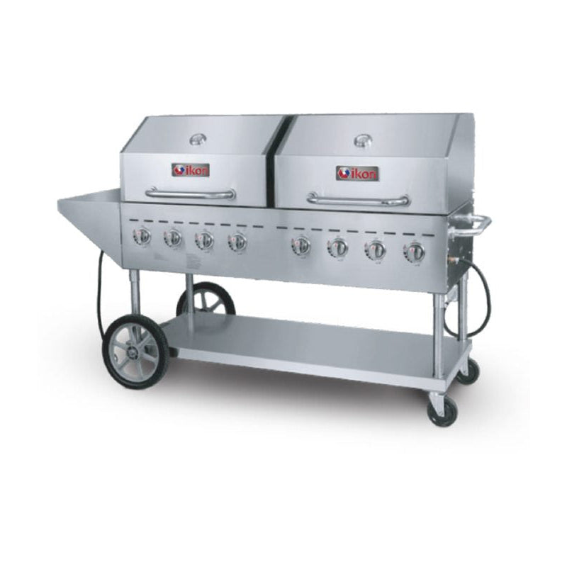 Ikon IRBQ-60 8-burner full stainless steel commercial outdoor gas grill on wheeled base