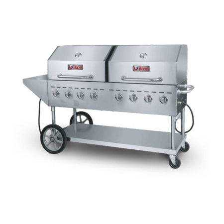 Ikon IRBQ-60 8-burner full stainless steel commercial outdoor gas grill on wheeled base