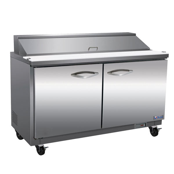 IKON ISP61 61-inch sandwich and salad refrigerated prep table with two doors