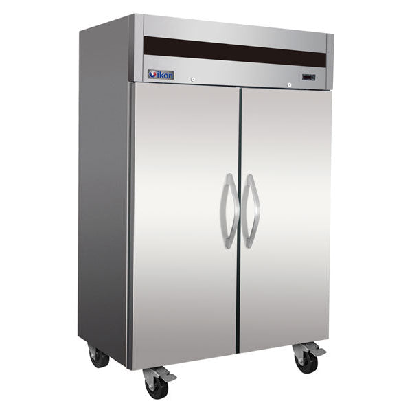 IKON IT56R double-door reach-in top-mount commercial refrigerator on casters.
