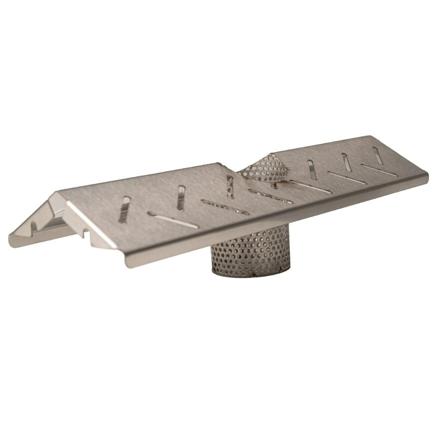 Side view of the Jackson Grills Pellet Diffuser showing perforated base