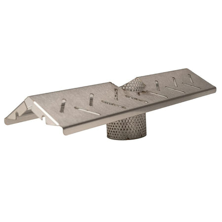 Side view of the Jackson Grills Pellet Diffuser showing perforated base
