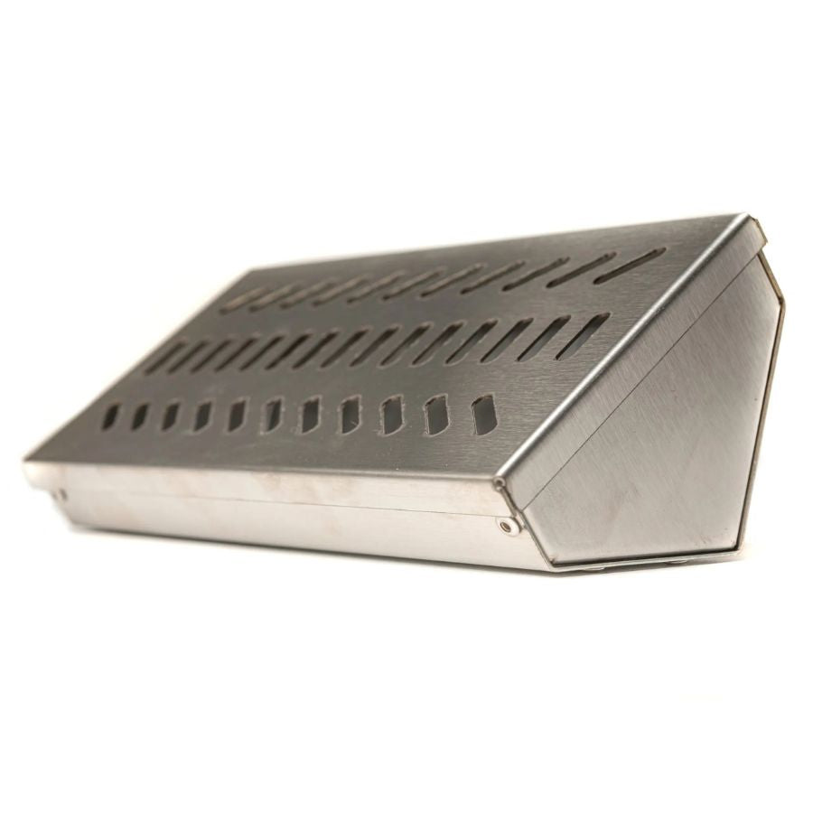 Closed view of Jackson Grills Smoker Box with vented stainless steel lid