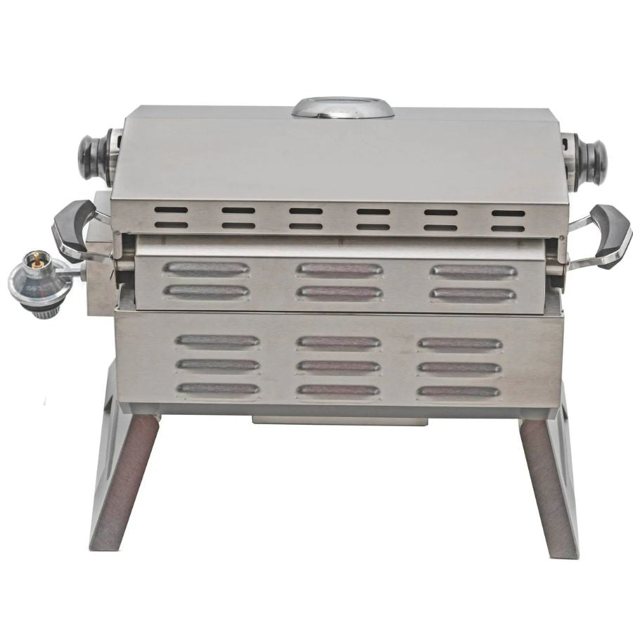 Rear view of Jackson Grills VERSA 75 showing stainless steel ventilation slots

