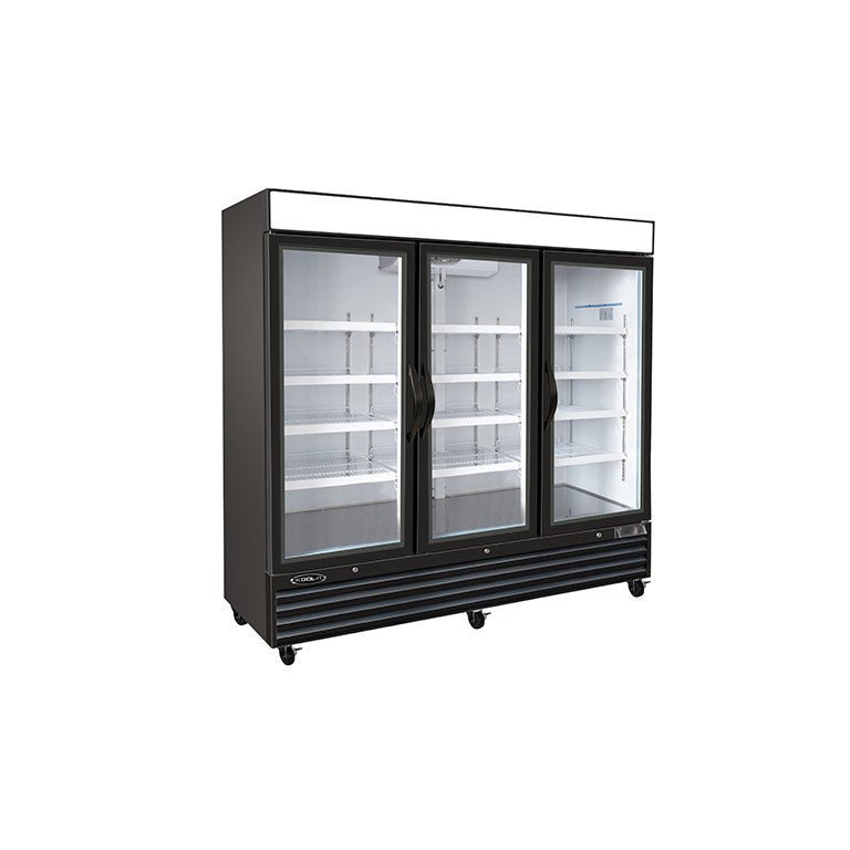 Kool-It KGF-72DV 81" Three-Section Glass Door Merchandiser Freezer - intoCooking