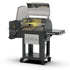 Louisiana Grills Founders Legacy 800 Pellet Grill with open lid, showcasing stainless steel cooking grates, interior lighting, and spacious grilling area.
