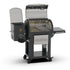 Louisiana Founders Legacy 800 Pellet Grill with side view and open lid, displaying dual-tier cooking racks and high-temperature searing zone.