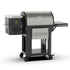 Side view of Louisiana Grills Founders Legacy 800 Outdoor Pellet Grill with heavy-duty construction, foldable side shelf, and pellet hopper.