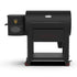 Front view of the Louisiana Grills Founders Series Premier 1200 Pellet Grill with a closed lid, highlighting its sturdy construction and compact design.