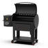Top-down view of the Louisiana Grills Founders Series Premier 1200 Pellet Grill with the lid open, revealing the large grilling surface and smoker functionality.