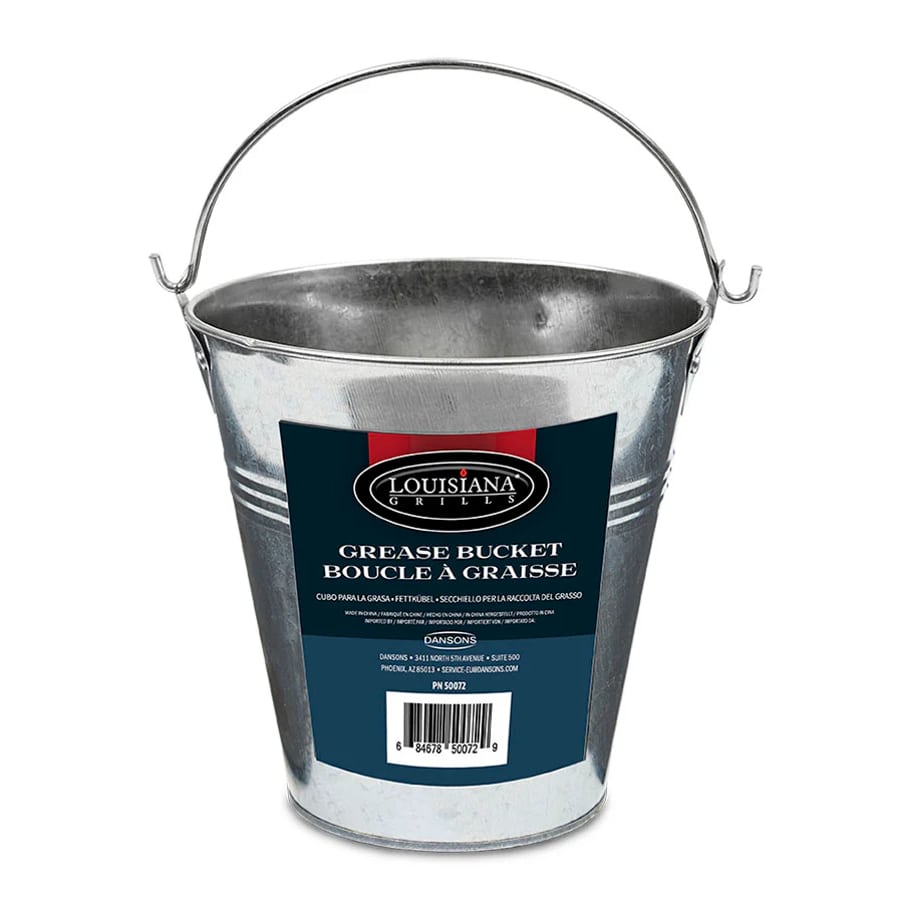  Louisiana Grills metal grease bucket for collecting grease from pellet grills with a sturdy handle