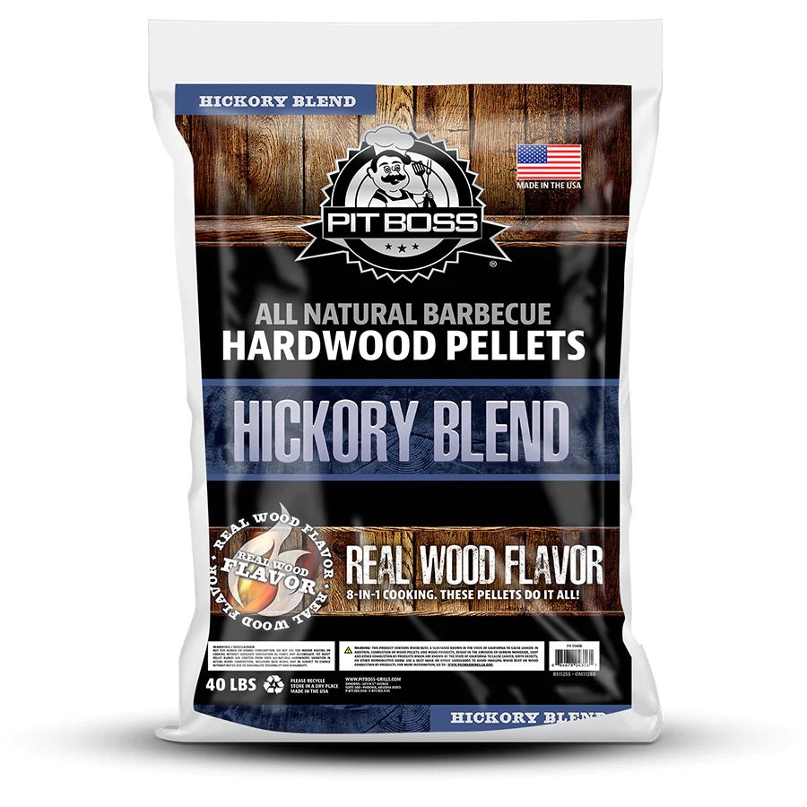 Pit Boss 40 lb Hickory Blend hardwood grilling pellets bag