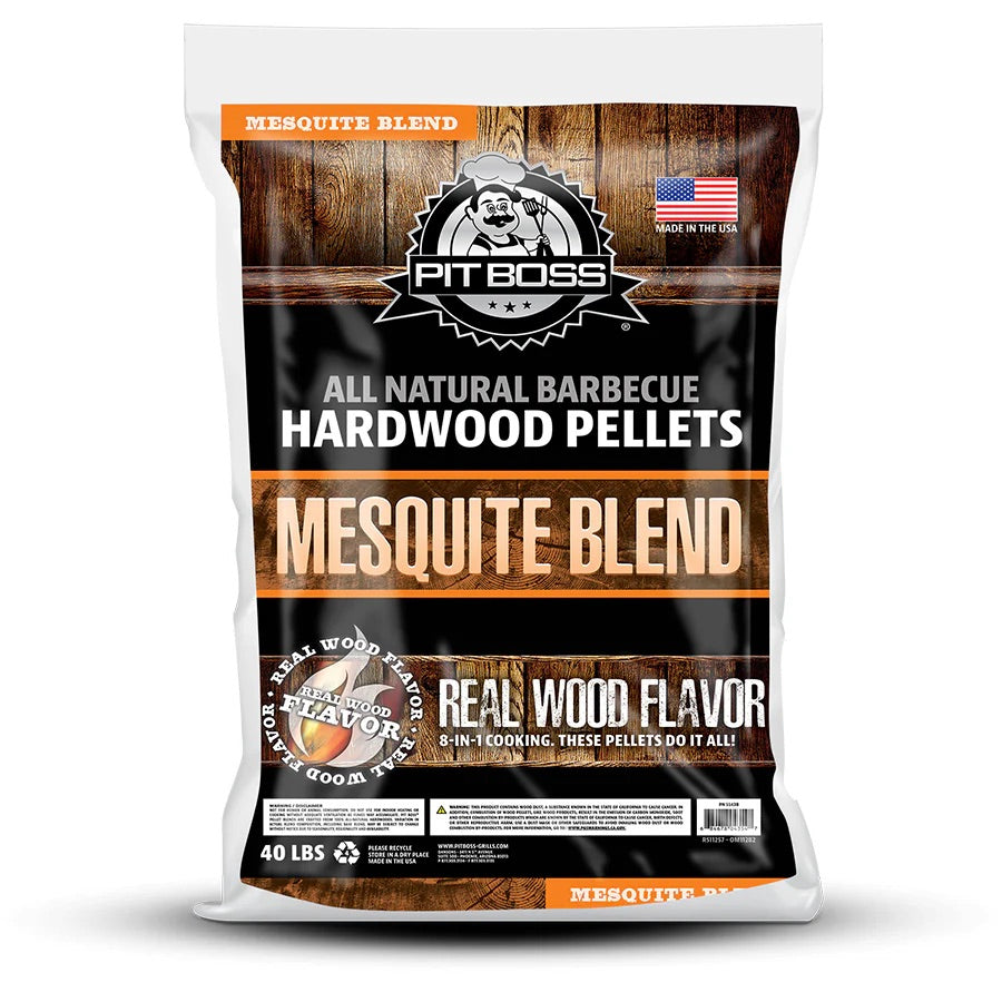 Pit Boss 40 lb Mesquite Blend hardwood grilling pellets bag