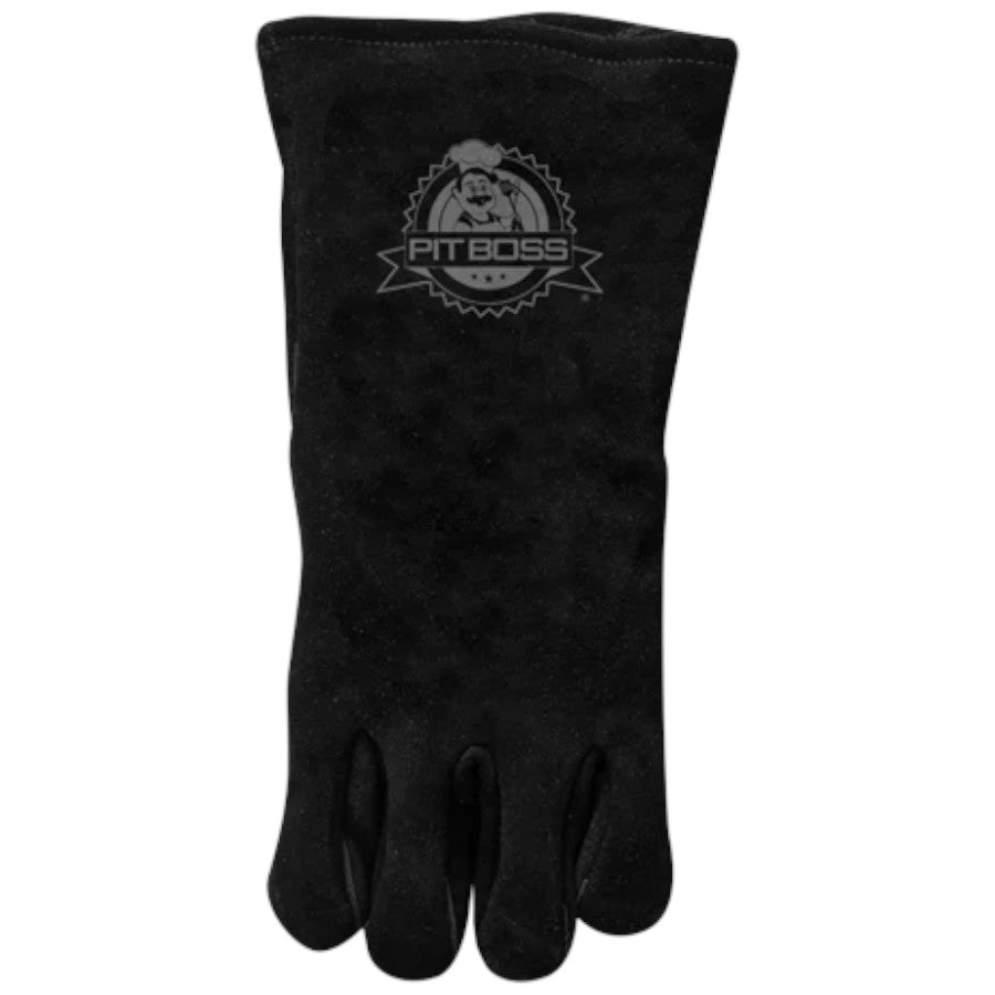 Pit Boss Heavy Duty Black Leather Gloves, designed for barbecue and grilling