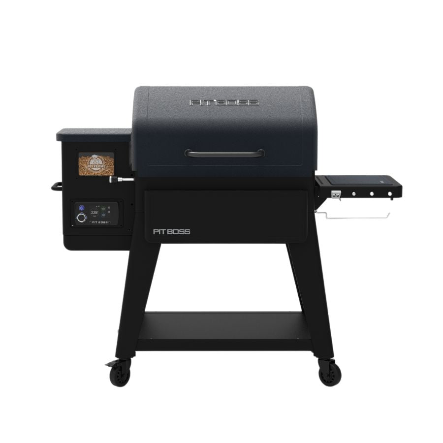 Front view of the Pit Boss Navigator 1300 PB1300M Pellet Grill, highlighting its large cooking capacity and durable build.