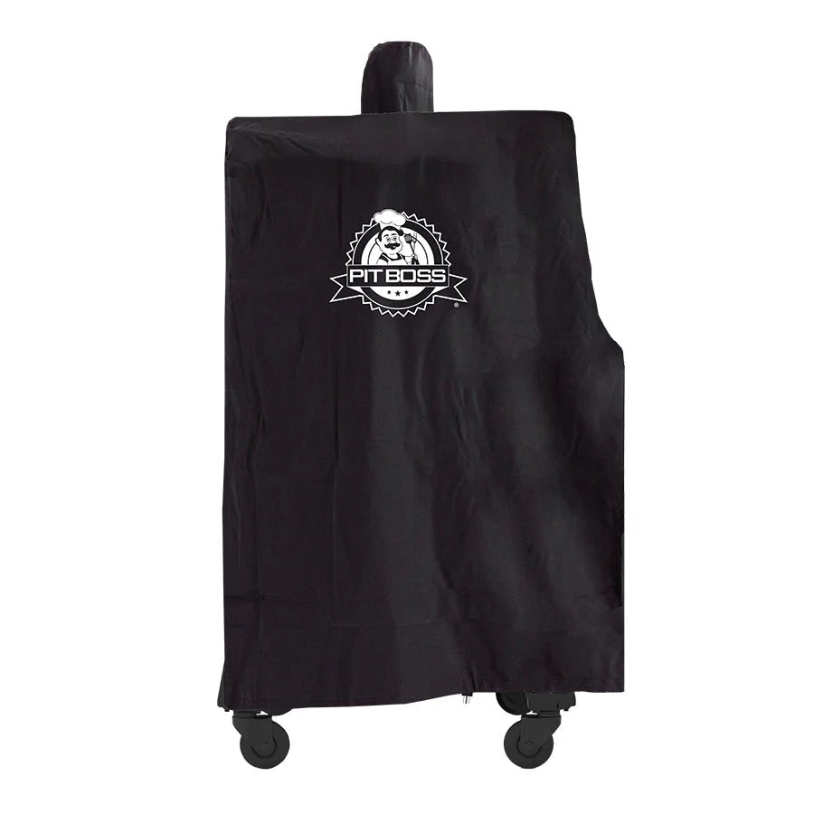 Pit Boss Navigator 6-Series vertical smoker cover in black with logo