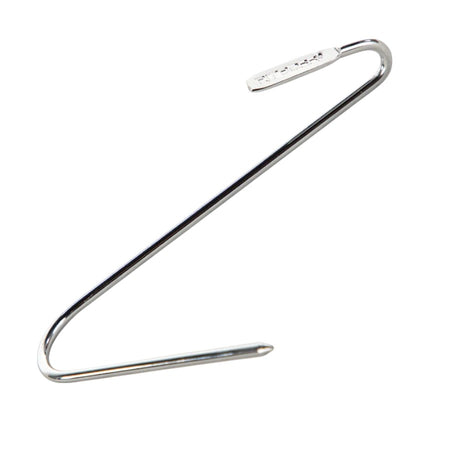 A close-up of Pit Boss 6-inch meat hooks, showing their sharp points and sturdy construction