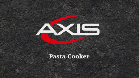 Demonstration video of the Axis GPC-1 gas pasta cooker showing setup, water fill, burner ignition, and pasta cooking operation in a commercial kitchen setting.