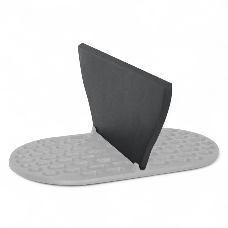 A standalone view of the Primo Ceramic Grills Cast Iron Firebox Divider on a white background