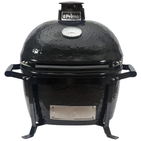 The Primo Ceramic Grills GO Cradle from a different angle, showcasing its portability and handles